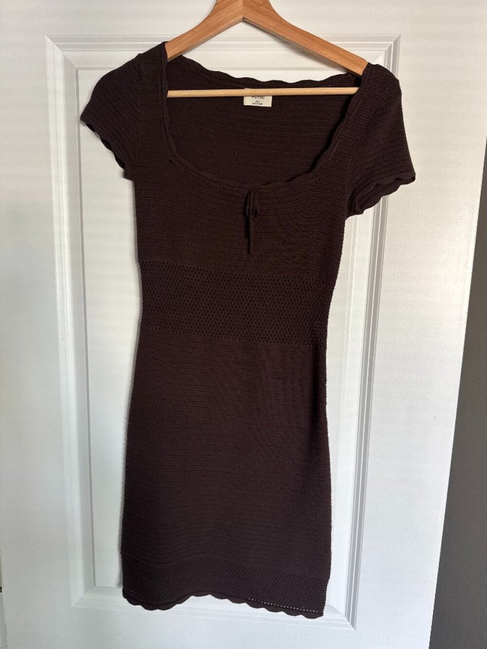 Aritzia Wilfred Mini Knit Dress in Brown